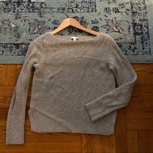 Gap Light Grey Boatneck Waffle Sweater